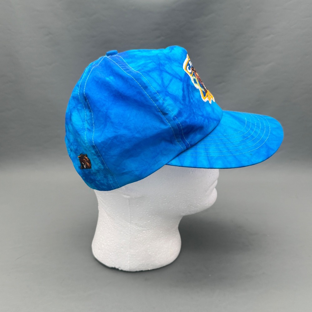 Vintage 90s Camel Smooth Character Joe Camel Blue Tie Die Nylon Snapback Hat - Picture 6 of 9